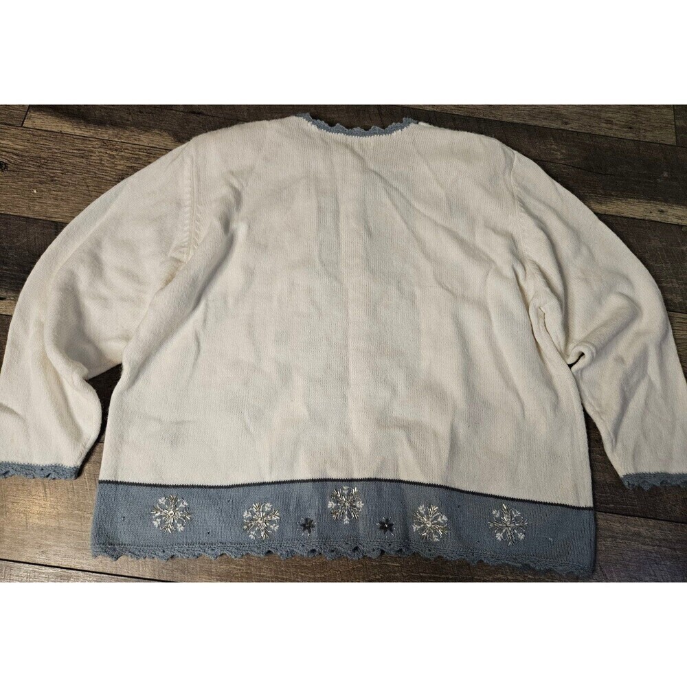 Koret Snowflake Winter Beaded Sweater 2x - Picture 7 of 9